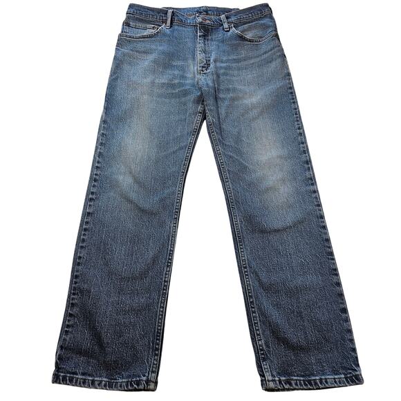 Wrangler 34x29 everyday work jeans casual comfort outdoor blue relaxed western ^ - Picture 1 of 6
